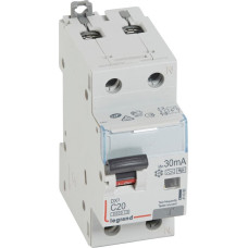 Kombinēts noplūdes automātslēdzis DX3 - 1P+N - 10kA - C20 - 30mA - F tips - N labajā pusē