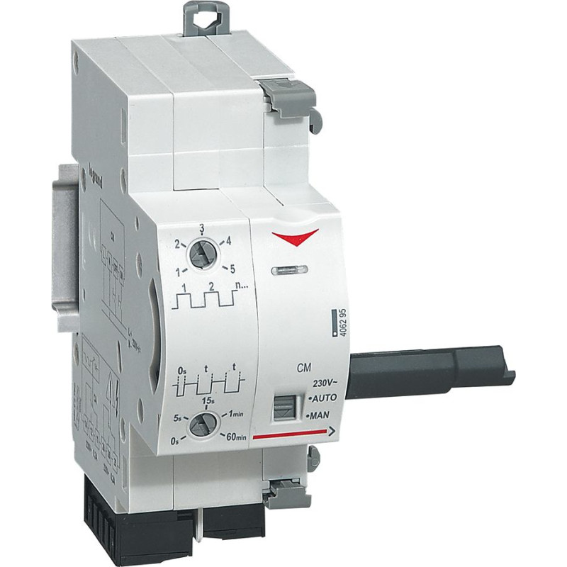 DX3 motorizēta piedziņa - 230 V - ar automātisko atiestatīšanu - ierīcēm līdz 63 A ar 1 moduli uz polu