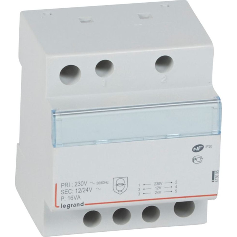 Drošības transformators - 230 V / 12 vai 24 V - 16 VA