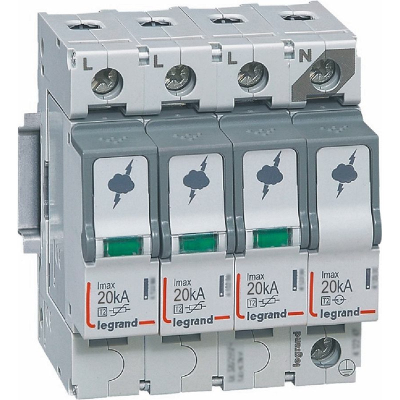 Pārsprieguma novadītājs - T2 - 40 kA - 4P