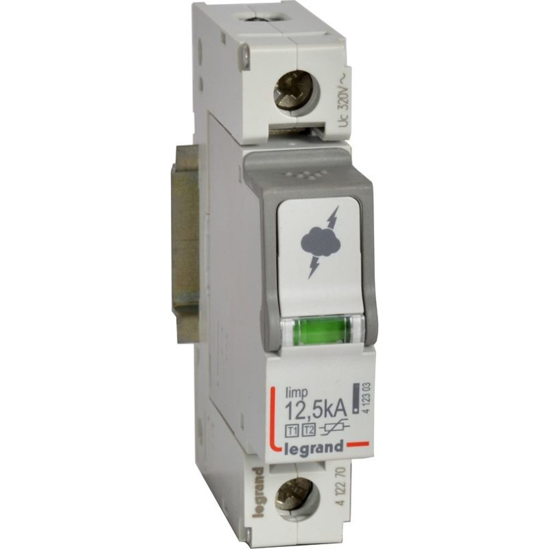 Pārsprieguma aizsardzība - galvenā sadales skapja aizsardzībai - T1+T2 - Iimp 12,5 kA/polam - 1P