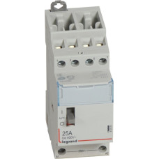 Kontakors CX3 ar priekšējo rokturi - 4 poli - 25 A - 400 V~ - 4 NO kontakti - spoles spriegums 230 V~ - 2 moduļi
