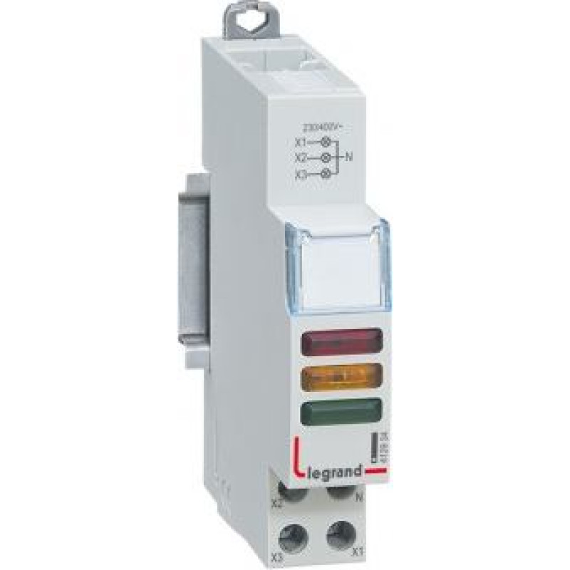LED indikators - trīskāršs - 230/400 V~ - sarkans/dzeltens/zaļš - 1 modulis