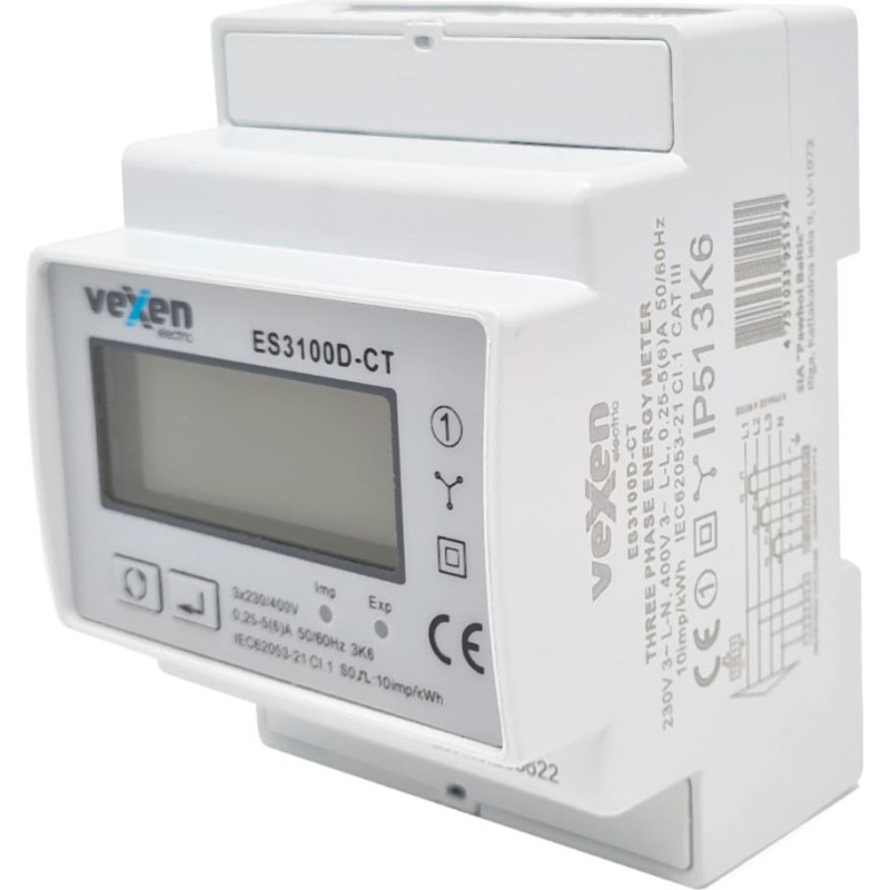 ES3100D-CT trīsfāžu elektroenerģijas skaitītājs CT5A