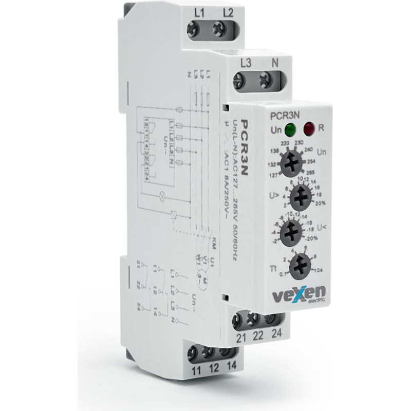 PCR3N Trīsfāžu sprieguma kontroles relejs 3LN 2CO 10A AC230V