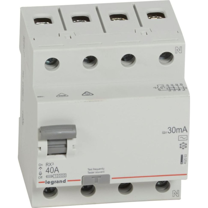 RX3 Noplūdes automāts - 4P - 400 V~ - 40 A - 30 mA - AC tips