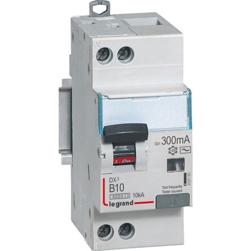 Kombinēts noplūdes automātslēdzis DX3 - 1P+N - B10 - 10kA - 300mA - AC tips