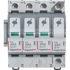 Pārsprieguma novadītājs - BPA - T2 - 20 kA - 1P+N - neitrāle pa labi - ar bojājuma signalizāciju