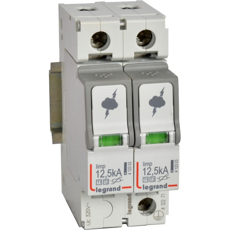Pārsprieguma aizsardzības ierīce - galvenā sadales skapja aizsardzībai - T1+T2 - Iimp 12,5 kA/polam - 2P