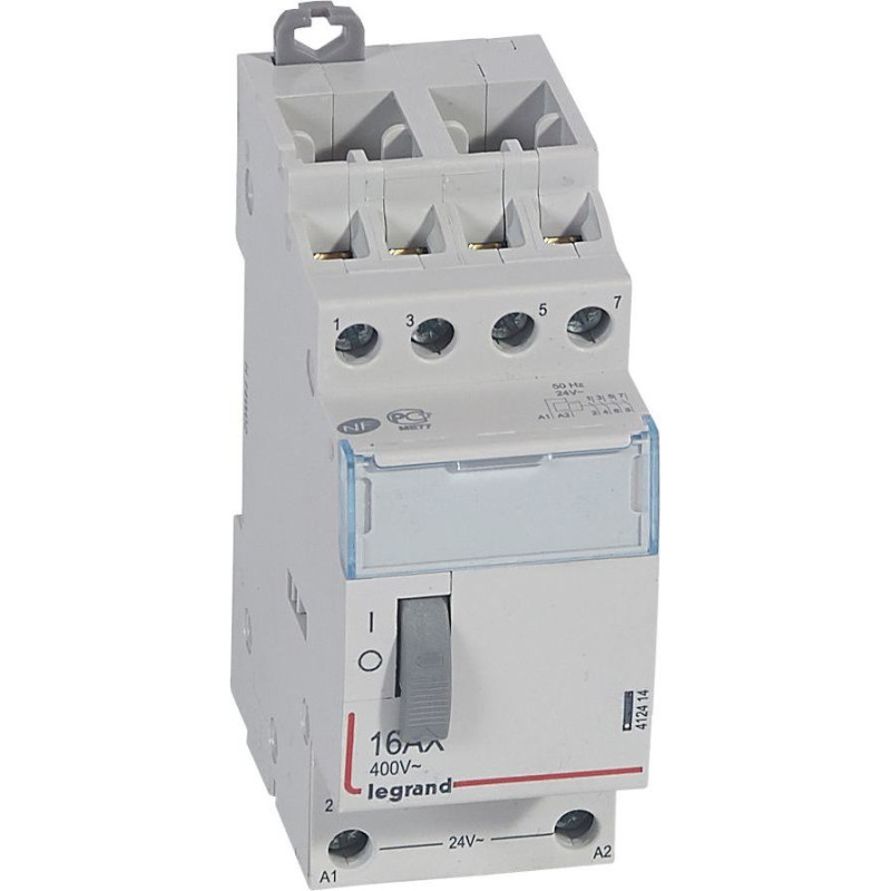 Standarta impulsrelejs CX3 - 4 poli - 16 A - 250 V~ - 4 NO kontakti - spoles spriegums 24 V~ - 2 moduļi