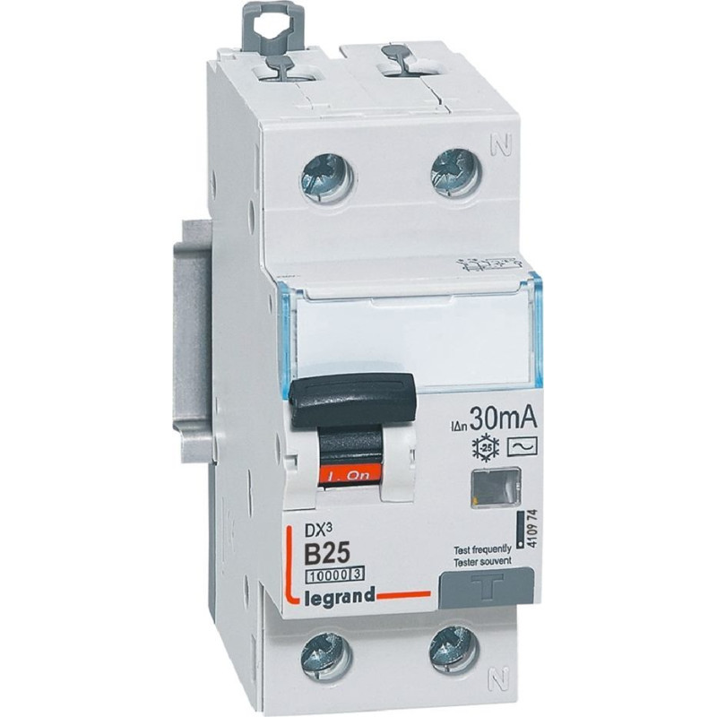 Kombinēts noplūdes automātslēdzis DX3 - 1P+N - B25 - 10kA - 30mA - AC tips
