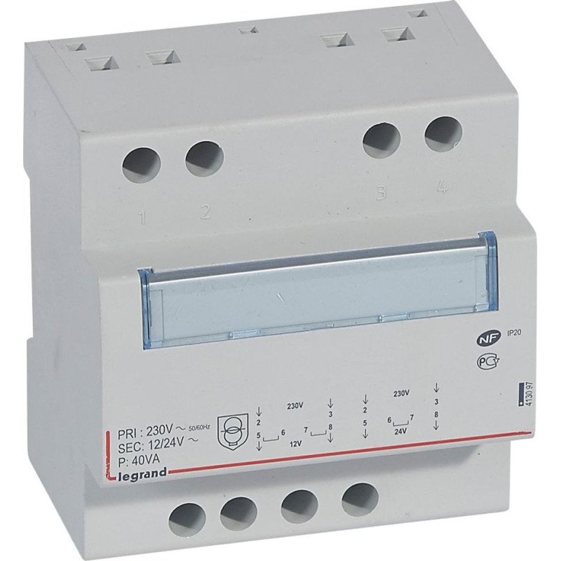 Drošības transformators - 230 V / 12 vai 24 V - 40 VA