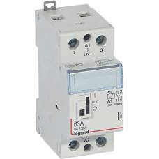 Kontakors CX3 ar priekšējo rokturi - 2 poli - 63 A - 250 V~ - 2 NO kontakti - spoles spriegums 24 V~ - 2 moduļi