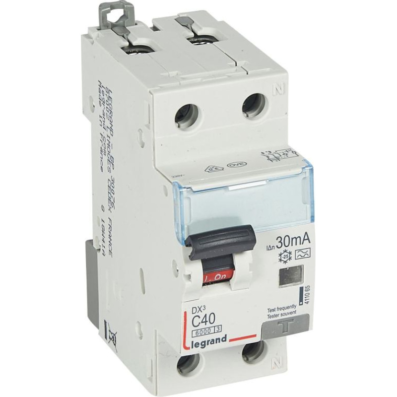 Kombinēts noplūdes automātslēdzis DX3 - 1P+N - C40 - 6kA - 30mA - A tips
