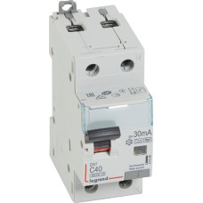 Kombinēts noplūdes automātslēdzis DX3 - 1P+N - 10kA - C40 - 30mA - F tips - N labajā pusē