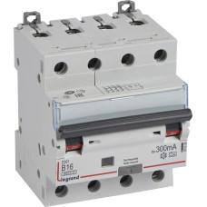 Kombinēts noplūdes automātslēdzis DX3 - 4P - B16 - 6kA - 300mA - A tips