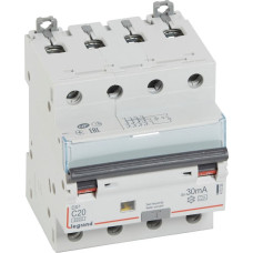 Kombinēts noplūdes automātslēdzis DX3 - 4P - 10kA - C20A - 30mA - A tips