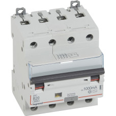 Kombinēts noplūdes automātslēdzis DX3 - 4P - B20 - 6kA - 1000mA AC tips