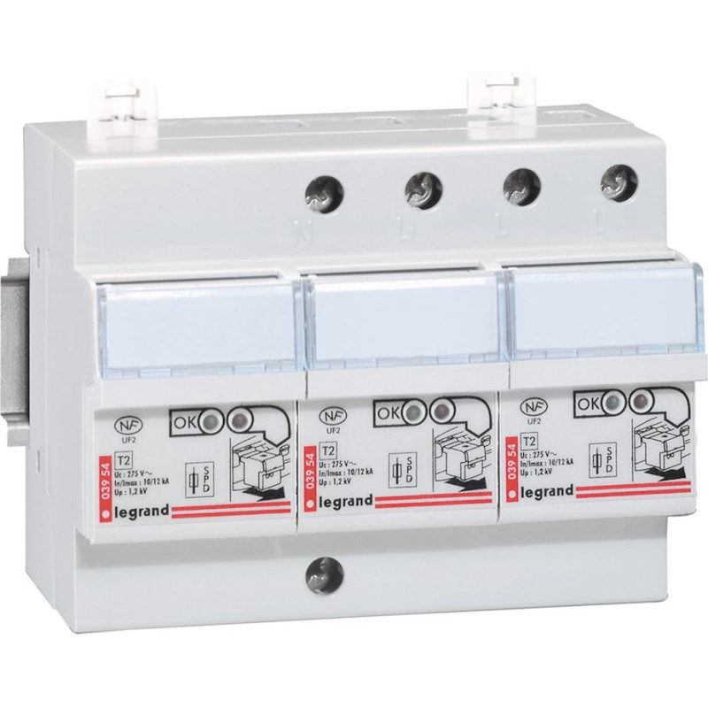 Pārsprieguma novadītājs - sadales aizsardzībai - monobloks - 2. tips - 4P aizsargāts