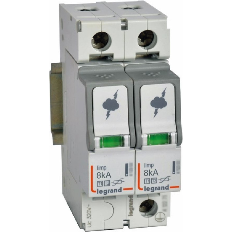 Pārsprieguma novadītājs - BPA - T2 - 40 kA - 1P+N - neitrāle pa labi - ar bojājuma signalizāciju