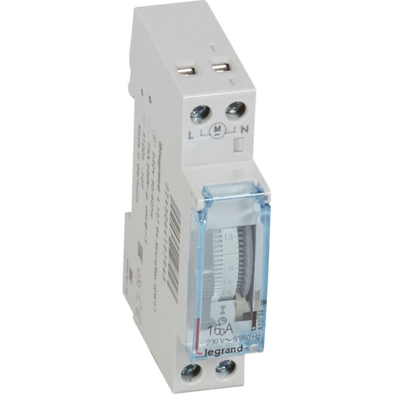 Programmējams laika slēdzis - vertikāla skala - nedēļas programma - 100 h gaitas rezerve