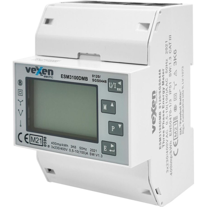 ESM3100DMB Trisfāžu elektroenerģijas skaitītājs 100A ar M-bus MID