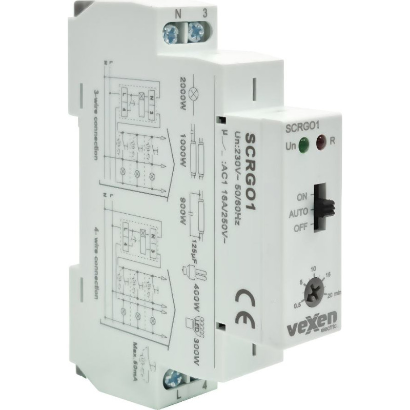 SCRG01 Kāpņu telpu apgaismojuma relejs 1NO 16A AC230V