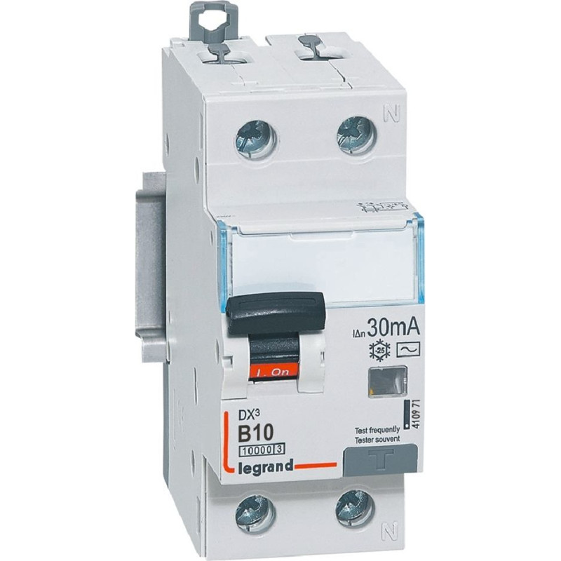 Kombinēts noplūdes automātslēdzis DX3 - 1P+N - B10 - 10kA - 30mA - AC tips