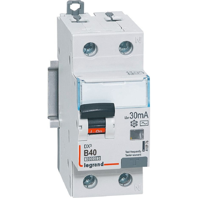 Kombinēts noplūdes automātslēdzis DX3 - 1P+N - B40 - 10kA - 30mA - AC tips