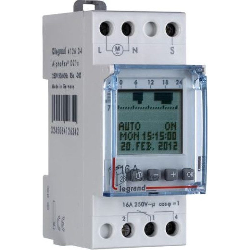 Digitālais laika slēdzis - 1 kanāls - nedēļas programma - ar ieeju