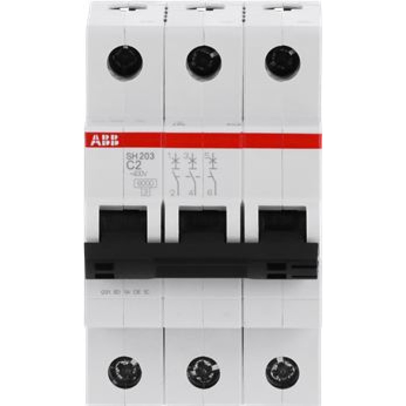 SH203-C2 Automātslēdzis - 3P - 2A - C - (AC) 6 kA