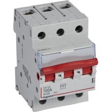 Slodzes slēdzis - 3P - 400 V~ - 100 A - sarkans rokturis