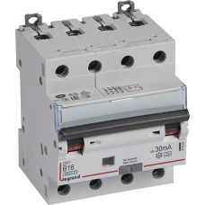 Kombinēts noplūdes automātslēdzis DX3 - 4P - B16 - 6kA - 30mA - A tips