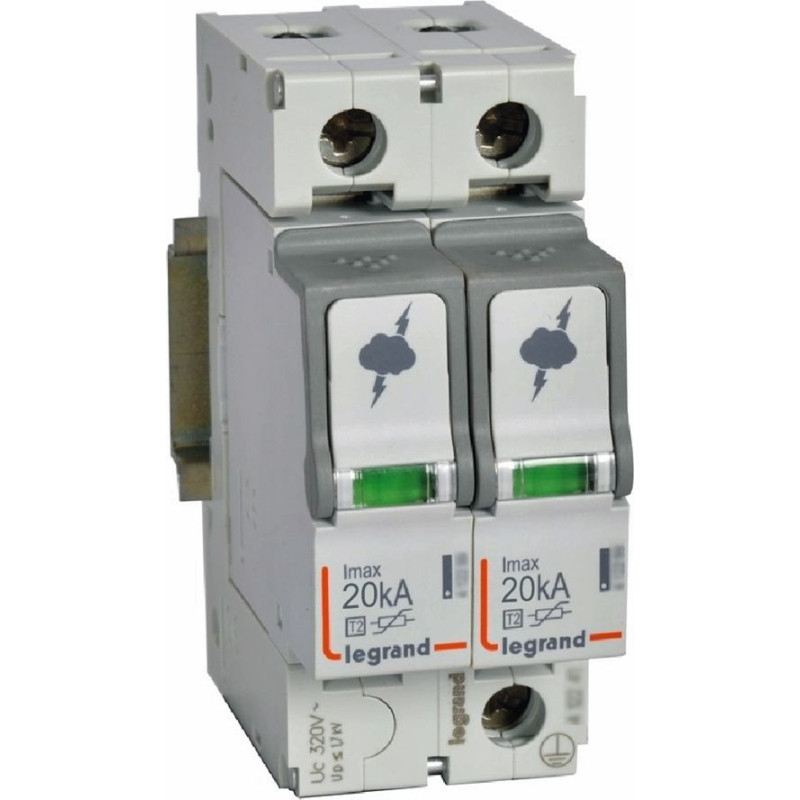 Pārsprieguma novadītājs - T2 - 20 kA - 2P
