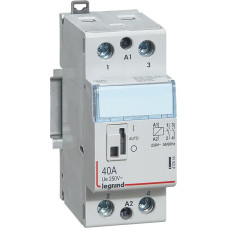 Kontakors CX3 ar priekšējo rokturi - 2 poli - 40 A - 250 V~ - 2 NO kontakti - spoles spriegums 230 V~ - 2 moduļi