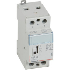 Klusais kontakors CX3 ar priekšējo rokturi - 2 poli - 40 A - 250 V~ - 2 NO kontakti - spoles spriegums 230 V~ - 2 moduļi