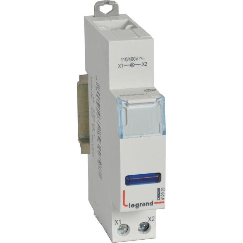 LED indikators - zils - 110/400 V~ - 1 modulis