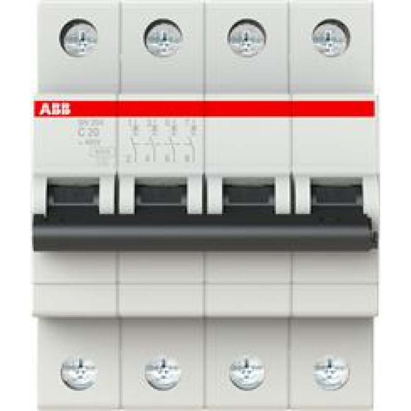 SH204-C20 Automātslēdzis - 4P - 20A - C - (AC) 6 kA