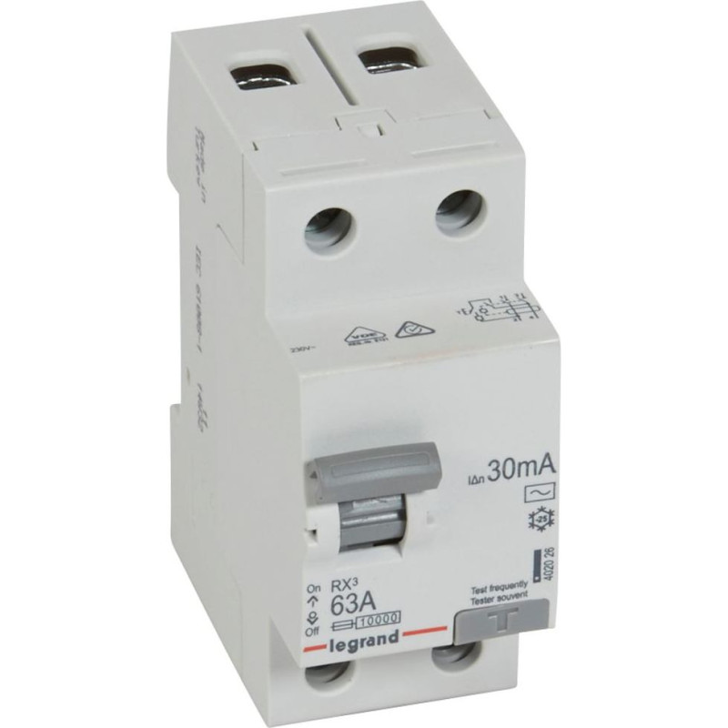 RX3 Noplūdes automāts - 2P - 230 V~ - 63 A - 30 mA - AC tips