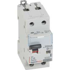 Kombinēts noplūdes automātslēdzis DX3 - 1P+N - C16 - 10kA - 300mA - AC tips - N labajā pusē