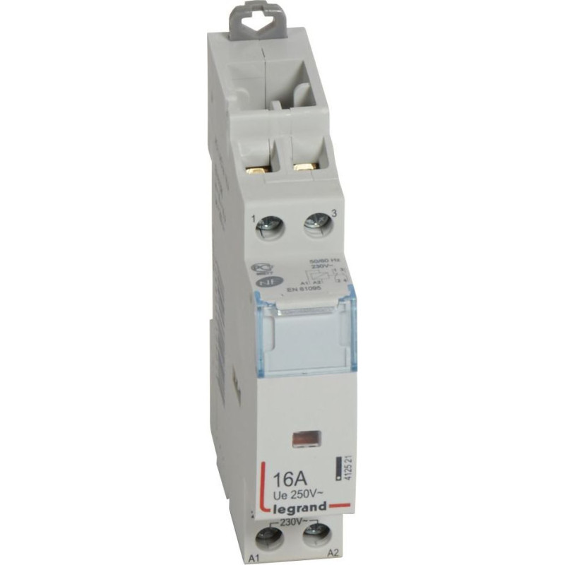 Kontakors CX3 bez priekšējā roktura - 2 poli - 16 A - 250 V~ - NO + NC kontakti - spoles spriegums 230 V~ - 1 modulis