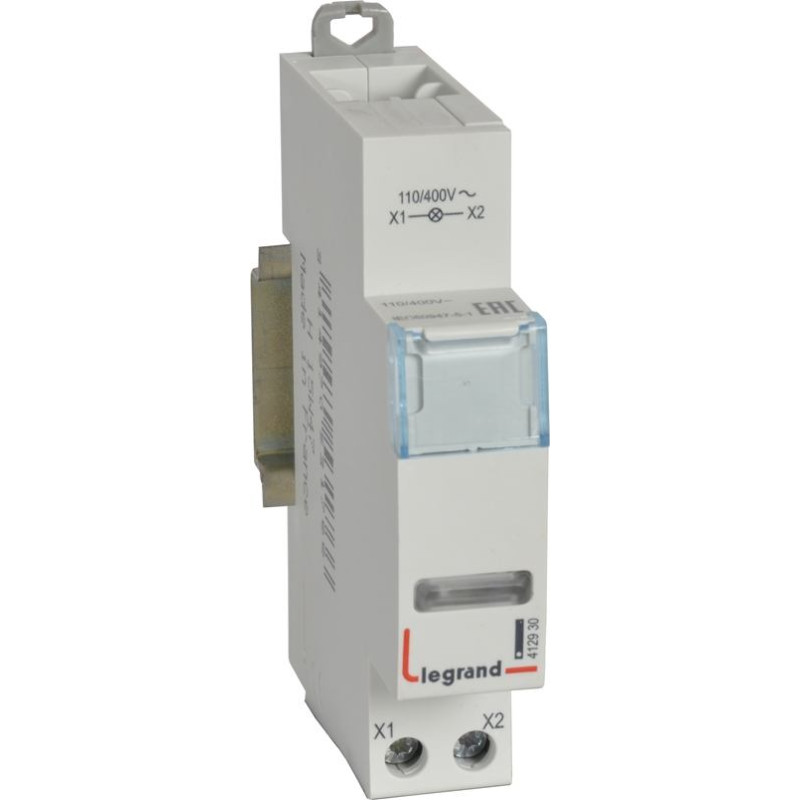 LED indikators - balts - 110/400 V~ - 1 modulis