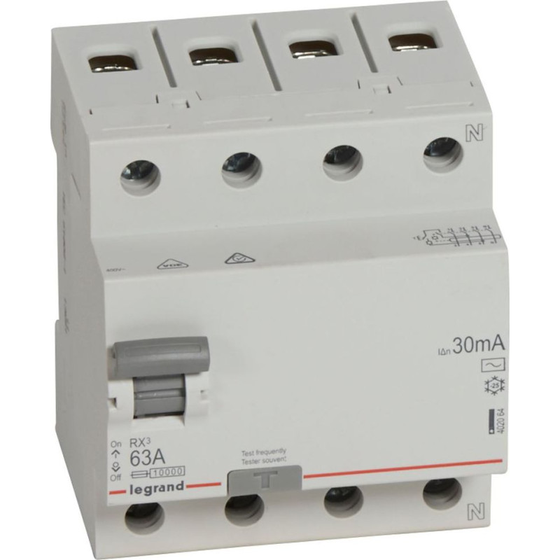 RX3 Noplūdes automāts - 4P - 400 V~ - 63 A - 30 mA - AC tips
