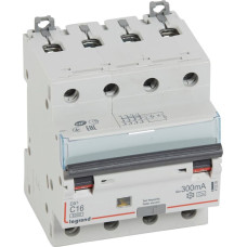 Kombinēts noplūdes automātslēdzis DX3 - 4P - C16 - 6kA - 300mA - A tips