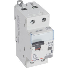 Kombinēts noplūdes automātslēdzis DX3 - 1P+N - C20 - 10kA - 30mA - A tips