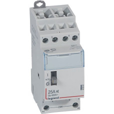 Klusais kontakors CX3 ar priekšējo rokturi - 4 poli - 25 A - 400 V~ - 4 NO kontakti - spoles spriegums 230 V~ - 2 moduļi
