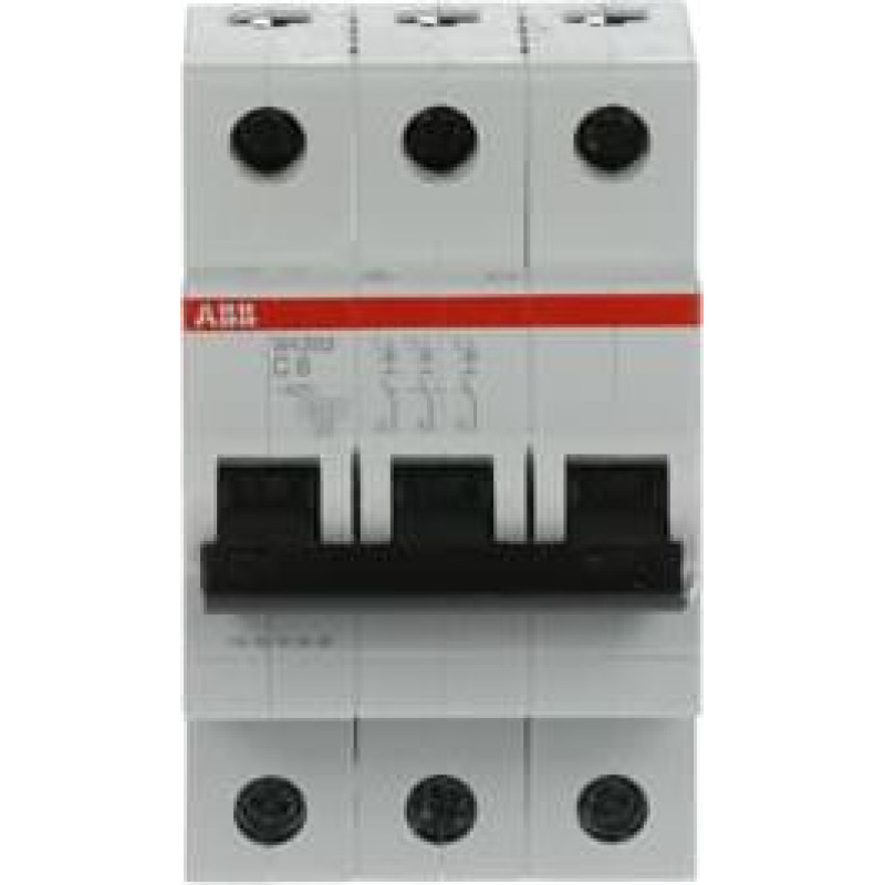 SH203-C6 Automātslēdzis - 3P - 6A - C - (AC) 6 kA
