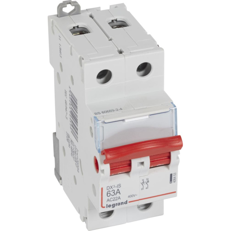 Slodzes slēdzis - 2P - 63A sarkans rokturis