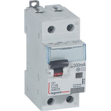 Kombinēts noplūdes automātslēdzis DX3 - 1P+N - C25 - 10kA - 300mA - AC tips - N labajā pusē