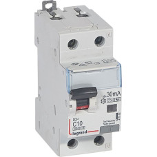 Kombinēts noplūdes automātslēdzis DX3 - 1P+N - 10kA - C10 - 30mA - F tips - N labajā pusē
